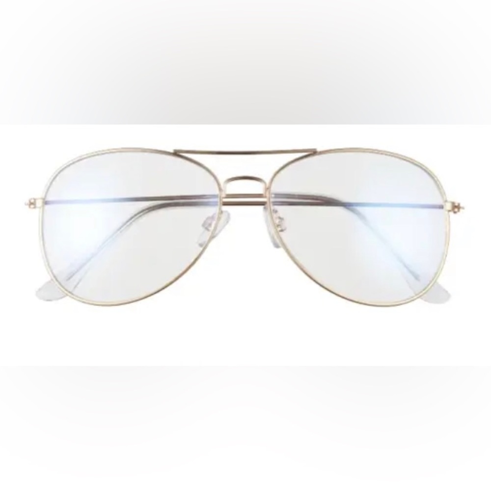BP 58mm Blue Light Blocking Glasses - Retro Aviator Styling Gold or Rose G Frame